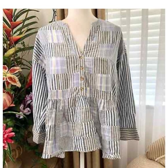 Maeve The Zoe Swing Patchwork Blouse in Patchwork - Picture 6 of 8